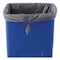 Rubbermaid Commercial 23 gal Square Recycling Bin, Satin Black/Satin Brass, Plastic FG356973BLUE - alternate 3